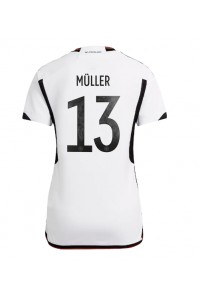 Saksa Thomas Muller #13 Jalkapallovaatteet Naisten Kotipaita MM-kisat 2022 Lyhythihainen